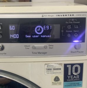 máy giặt electrolux báo lỗi E91